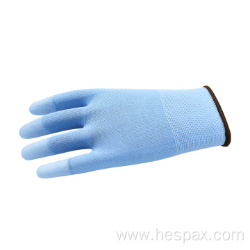 Hespax Custom Working Gloves Anti-cut Safety PU Coated